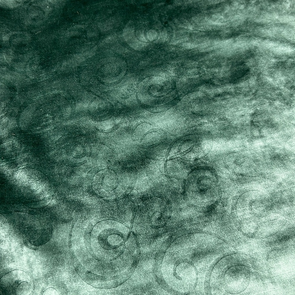 Scalamandre “Swirl” Cotton & Velvet Upholstery Fabric  - 6.5 Yards
